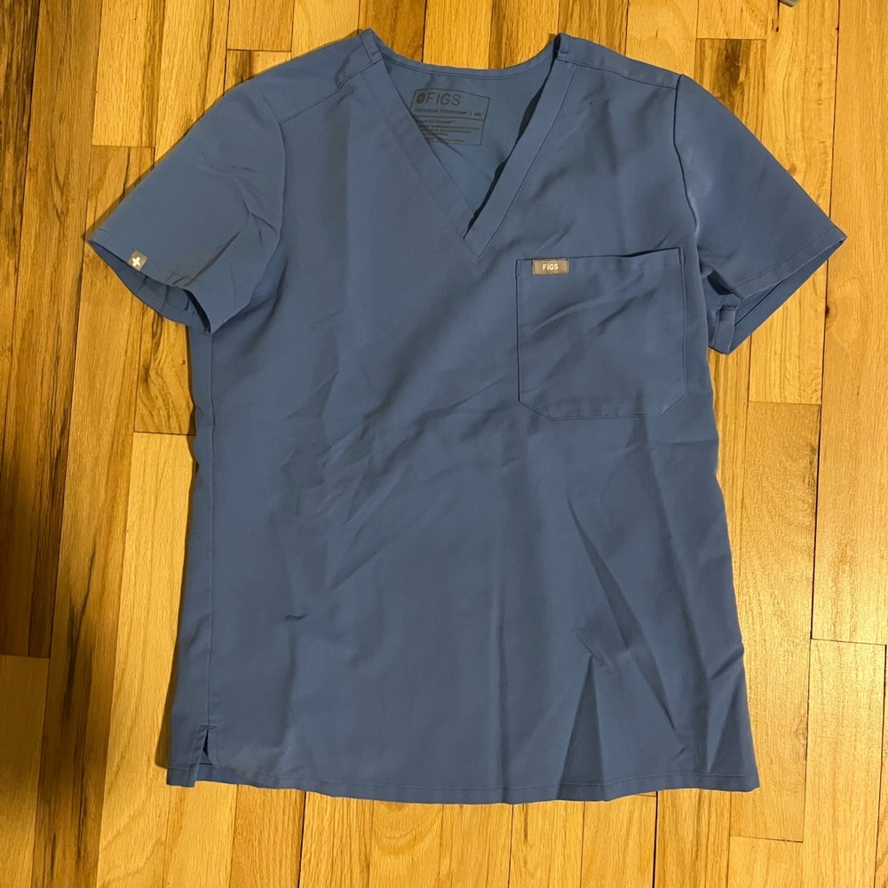 figs blue scrub top